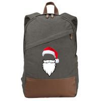 Santa Clause Mustache Beard Hat Cotton Canvas Backpack