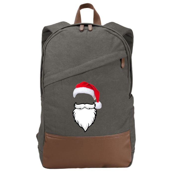 Santa Clause Mustache Beard Hat Cotton Canvas Backpack
