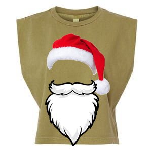 Santa Clause Mustache Beard Hat Garment-Dyed Women's Muscle Tee