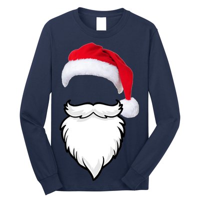 Santa Clause Mustache Beard Hat Long Sleeve Shirt