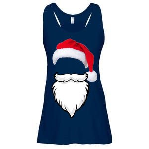 Santa Clause Mustache Beard Hat Ladies Essential Flowy Tank