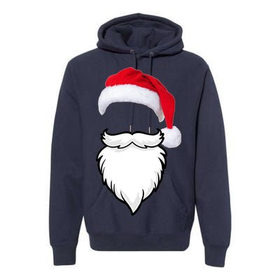 Santa Clause Mustache Beard Hat Premium Hoodie