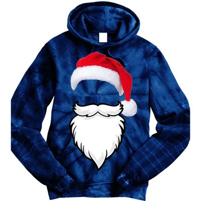 Santa Clause Mustache Beard Hat Tie Dye Hoodie