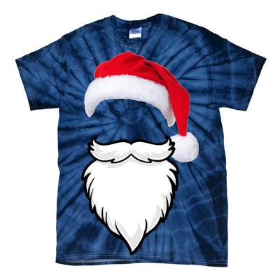 Santa Clause Mustache Beard Hat Tie-Dye T-Shirt