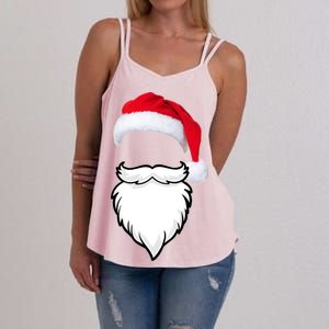 Santa Clause Mustache Beard Hat Women's Strappy Tank