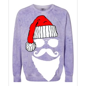 Santa Clause Mustache Face Colorblast Crewneck Sweatshirt