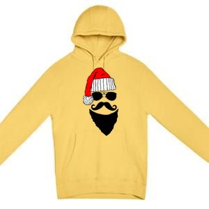 Santa Clause Mustache Face Premium Pullover Hoodie