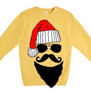 Santa Clause Mustache Face Premium Crewneck Sweatshirt