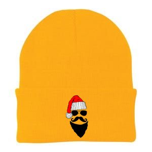 Santa Clause Mustache Face Knit Cap Winter Beanie