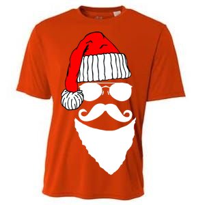 Santa Clause Mustache Face Cooling Performance Crew T-Shirt