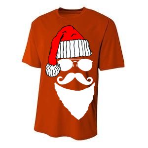 Santa Clause Mustache Face Performance Sprint T-Shirt