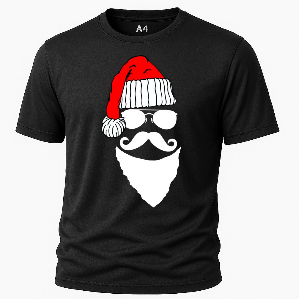 Santa Clause Mustache Face Performance Shirt