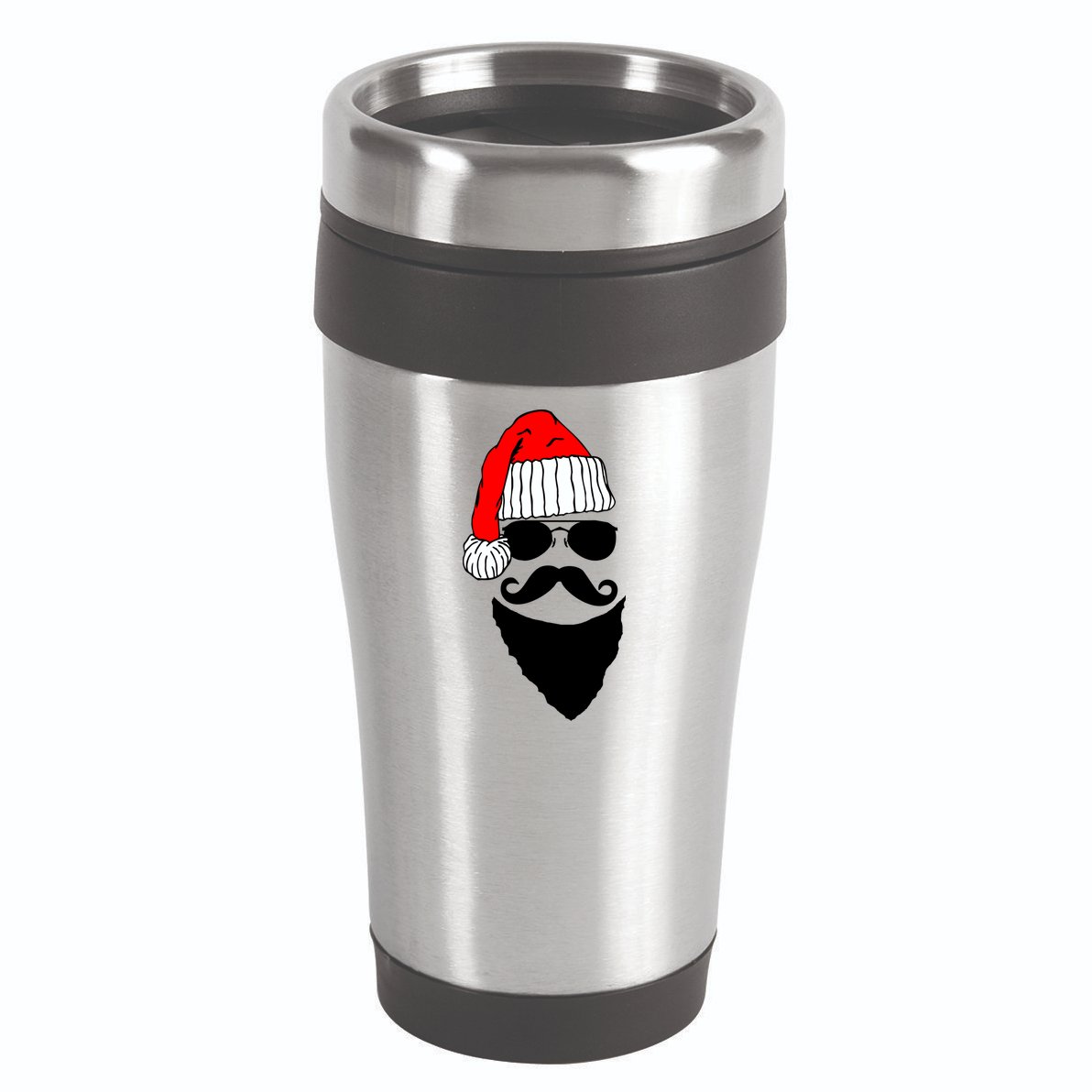 Santa Clause Mustache Face 16oz Travel Tumbler