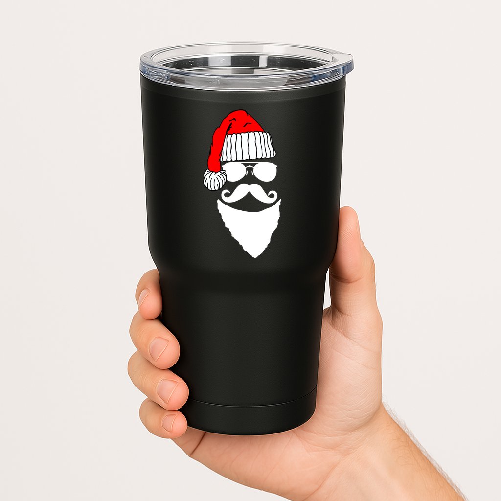 Santa Clause Mustache Face Tumbler
