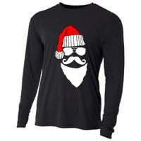 Santa Clause Mustache Face Cooling Performance Long Sleeve Crew