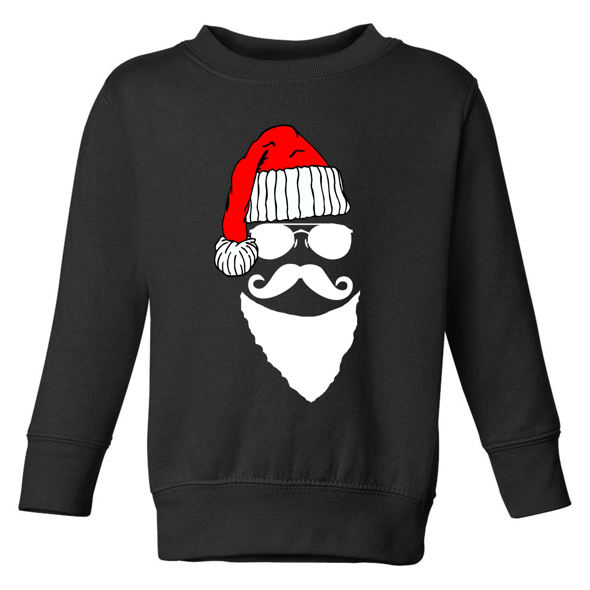 Santa Clause Mustache Face Toddler Sweatshirt