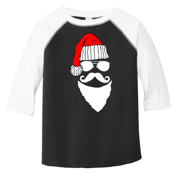 Santa Clause Mustache Face Toddler Fine Jersey T-Shirt