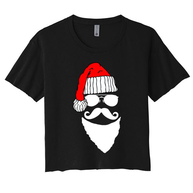 Santa Clause Mustache Face Crop Top