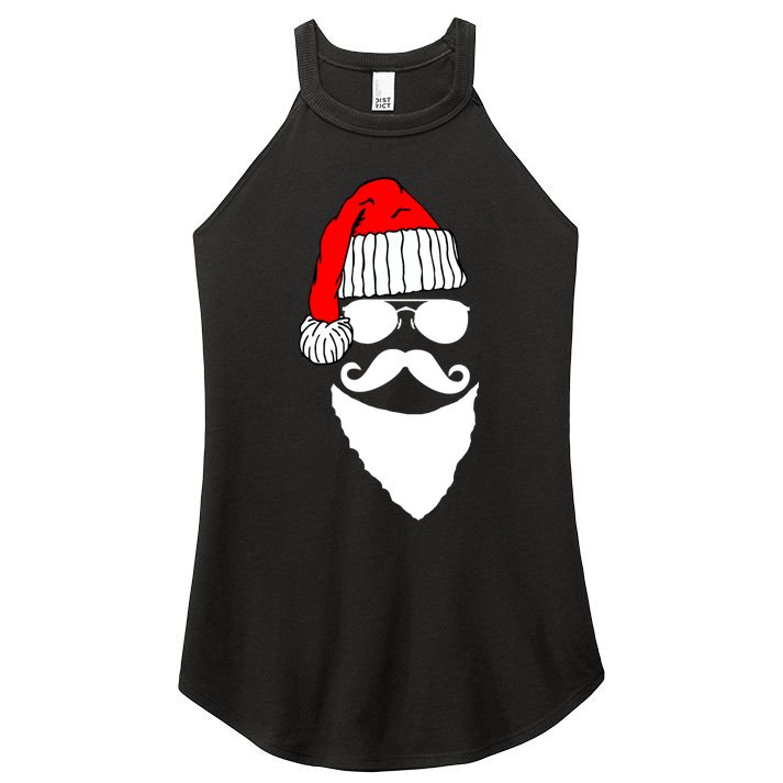 Santa Clause Mustache Face Women's Perfect Tri Rocker Tank