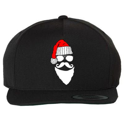 Santa Clause Mustache Face Wool Snapback Cap