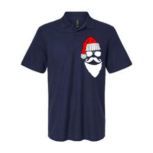 Santa Clause Mustache Face Softstyle Adult Sport Polo