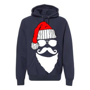 Santa Clause Mustache Face Premium Hoodie