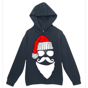 Santa Clause Mustache Face Urban Pullover Hoodie