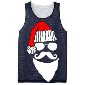 Santa Clause Mustache Face Mesh Reversible Basketball Jersey Tank