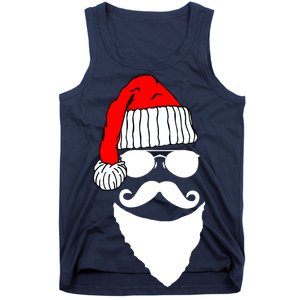 Santa Clause Mustache Face Tank Top