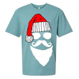 Santa Clause Mustache Face Sueded Cloud Jersey T-Shirt