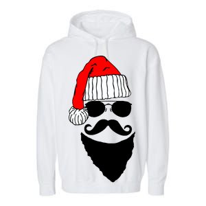 Santa Clause Mustache Face Garment-Dyed Fleece Hoodie