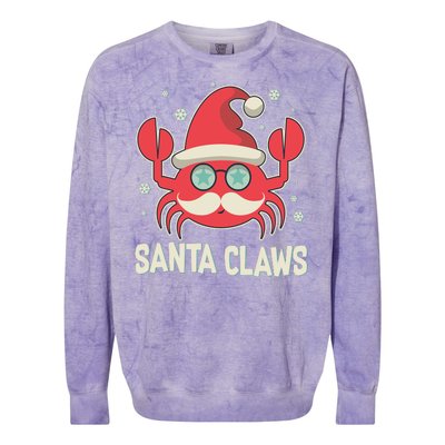 Santa Claw Crab Funny Christmas Colorblast Crewneck Sweatshirt