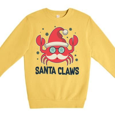 Santa Claw Crab Funny Christmas Premium Crewneck Sweatshirt