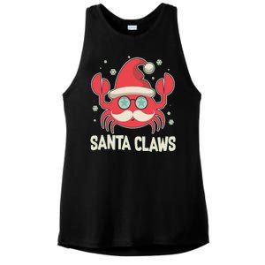 Santa Claw Crab Funny Christmas Ladies PosiCharge Tri-Blend Wicking Tank