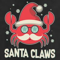 Santa Claw Crab Funny Christmas 7 Panel Mesh Trucker Snapback Hat