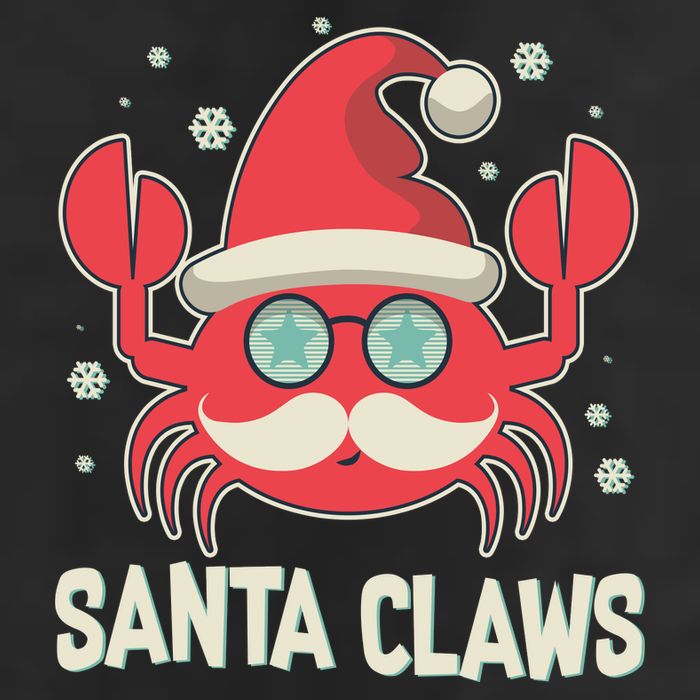 Santa Claw Crab Funny Christmas 7 Panel Mesh Trucker Snapback Hat