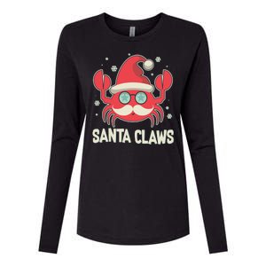 Santa Claw Crab Funny Christmas Womens Cotton Relaxed Long Sleeve T-Shirt