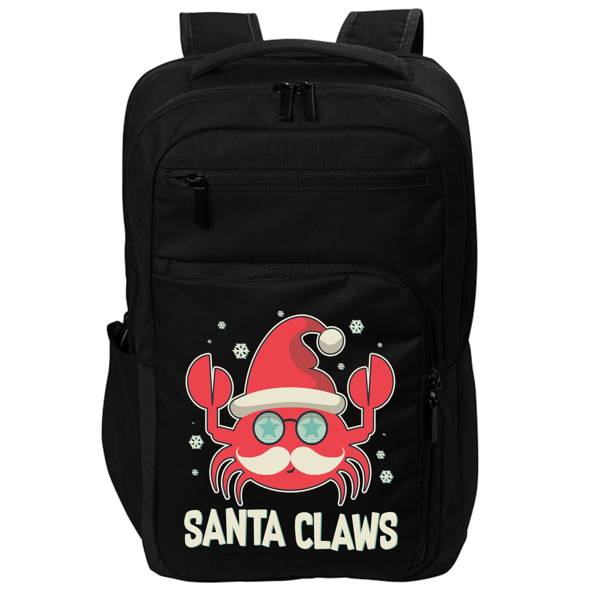 Santa Claw Crab Funny Christmas Impact Tech Backpack