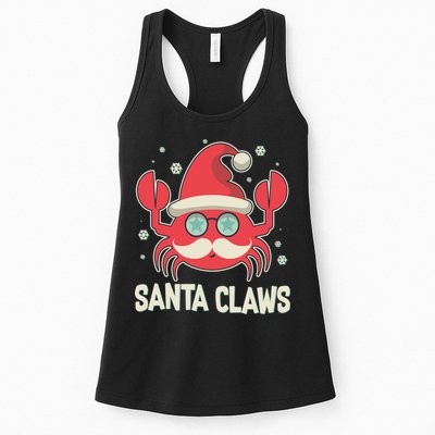 Santa Claw Crab Funny Christmas Womens Tank Top