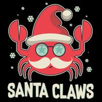 Santa Claw Crab Funny Christmas Baby Bodysuit