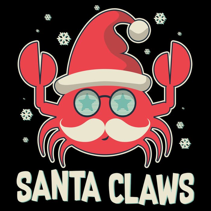 Santa Claw Crab Funny Christmas Baby Bodysuit