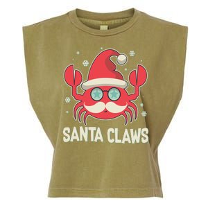 Santa Claw Crab Funny Christmas Garment-Dyed Women's Muscle Tee