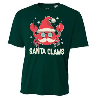 Santa Claw Crab Funny Christmas Cooling Performance Crew T-Shirt