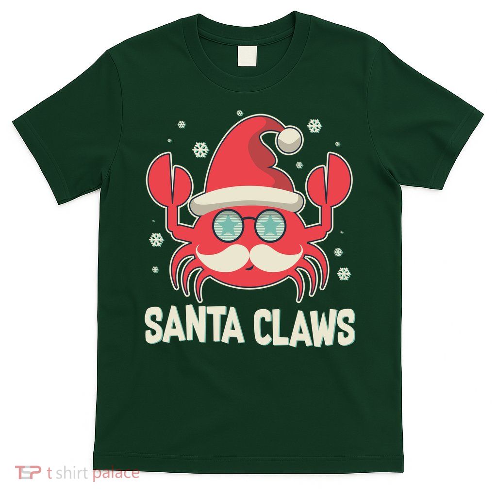 Santa Claw Crab Funny Christmas T-Shirt