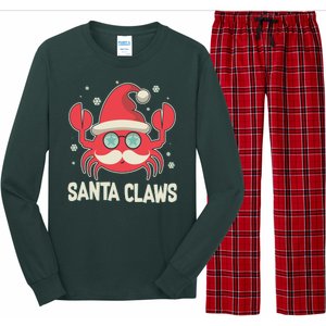 Santa Claw Crab Funny Christmas Long Sleeve Pajama Set