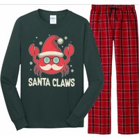 Santa Claw Crab Funny Christmas Long Sleeve Pajama Set