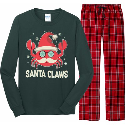 Santa Claw Crab Funny Christmas Long Sleeve Pajama Set