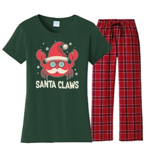 Santa Claw Crab Funny Christmas Women's Flannel Pajama Set