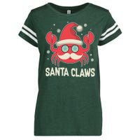 Santa Claw Crab Funny Christmas Enza Ladies Jersey Football T-Shirt