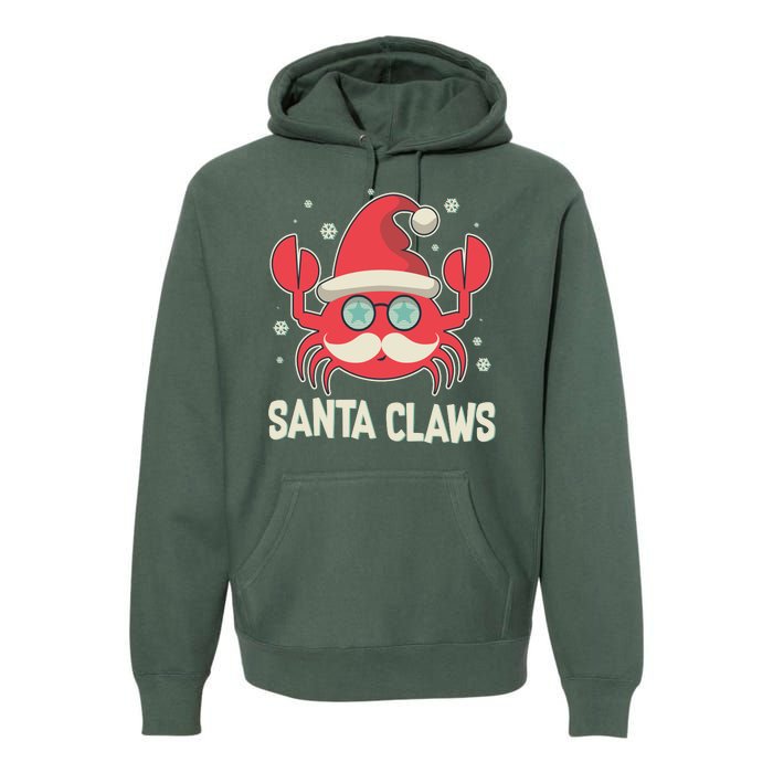 Santa Claw Crab Funny Christmas Premium Hoodie